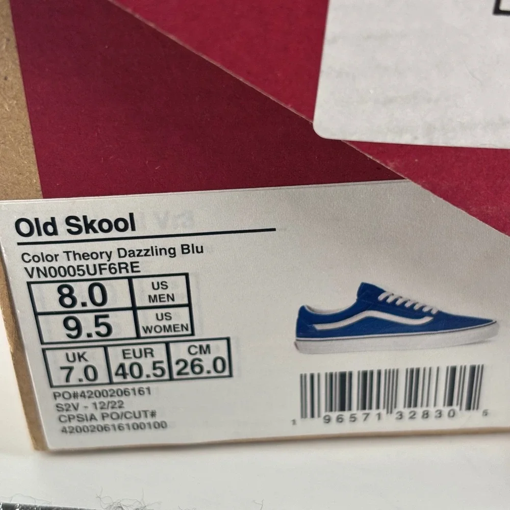 Vans Old Skool Sneakers Unisex Men 8 Women 9.5 Dazzling Blu Blue Suede Canvas